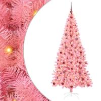 VidaXL Kerstboom met 300 led met standaard roze 210 cm pvc - thumbnail