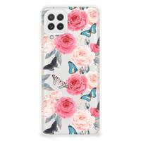 Samsung Galaxy A22 4G | M22 | TPU Case | Butterfly Roses - thumbnail