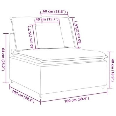 Modulaire bank middenmodule met kussens 100 cm beige Modulaire bank middenmodule met kussens 100 cm beige