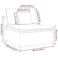 Modulaire bank middenmodule met kussens 100 cm beige - thumbnail