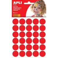 Apli Kids stickers, cirkel diameter 20 mm, blister met 180 stuks, rood - thumbnail