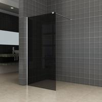 BWS Inloopdouche Pro Line Rookglas 80x200 8mm Nano Coating RVS Profiel en Stang - thumbnail