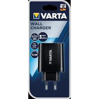 Varta 57958101401 Wall Charger inclusief USB type C-kabel, 3 USB-aansluitingen: 1x USB-type C 3.0A en 2x USB a 2,4A shared, Zwart - thumbnail