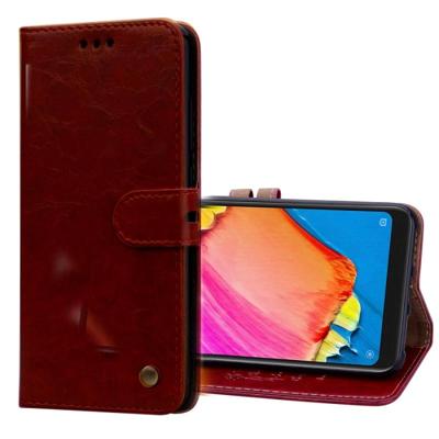 Business stijl olie Wax textuur horizontale Flip lederen case voor Xiaomi Redmi Note 6 Pro met houder & kaartsleuven & portemonnee (rood)