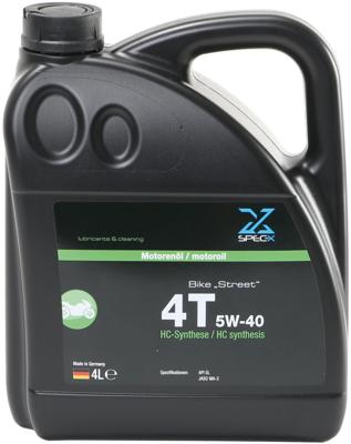 SPEC-X motorolie "bike 4t street" motor oil 4t 5w-40 stree 4l bike