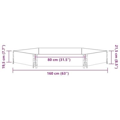 VidaXL Verhoogde plantenbak zeshoekig 160x160 cm massief grenenhout