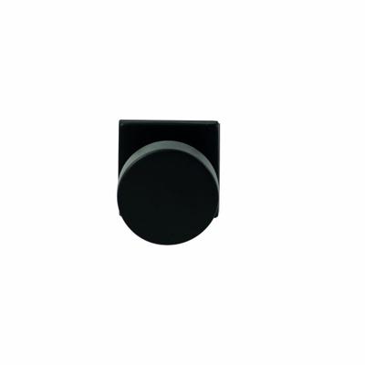 Hardbrass Knopkruk Piano op vierkant rozet 4mm dun - zwart