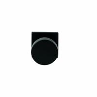 Hardbrass Knopkruk Piano op vierkant rozet 4mm dun - zwart - thumbnail