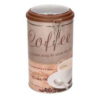 Bruin rond koffie opbergblik/bewaarblik 11 x 19 cm - Voorraadblikken - thumbnail