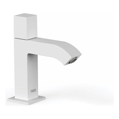 Fonteinkraan Tres Cuadro Exclusive Vierkant 1 Waterleiding of Voormengsysteem Mat Wit Tres