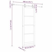 Schuifdeur Bruin 83 x 232 cm Hout en metaal - thumbnail