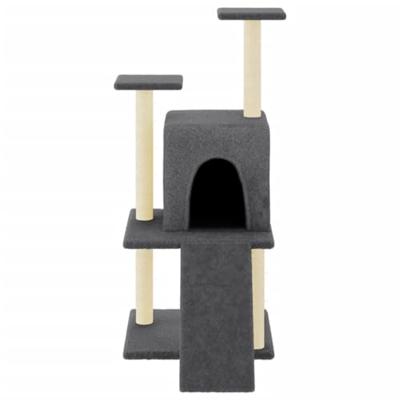 Kattenmeubel met sisal krabpalen 110 cm donkergrijs - thumbnail