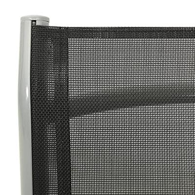 Tuinstoelen 2 st verstelbaar textileen aluminium zilverkleurig - thumbnail