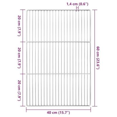 VidaXL Grillrooster zilver 60 x 40 cm roestvrij staal VidaXL Grillrooster zilver 60 x 40 cm roestvrij staal