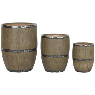 Grondlegger Home ESPRIT Bruin Magnesium Cottage 47 x 47 x 61 cm (3 Onderdelen)