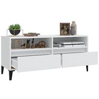 Tv-meubel 100x34,5x44,5 cm bewerkt hout wit - thumbnail