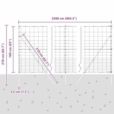 Weidehekwerk Zilver 25 x 1.6 m Gegalvaniseerd staal