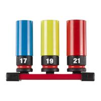 Milwaukee shockwave 1/2 slagmoer doppenset met sleeve 17/19/21 mm - 4932493370 - thumbnail