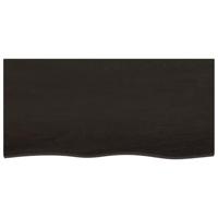 Wandschap behandeld massief eikenhout donkerbruin - thumbnail