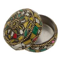 Messing Pillendoosje Mozaïek Multicolor (Medium) - thumbnail