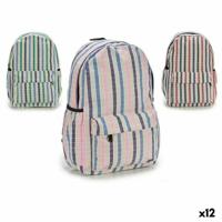 Schoolrugzak Strepen Multicolour 13 x 45 x 31 cm 12 Stuks - thumbnail