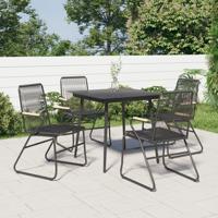 Tuinstoelen 4 st 58x59x85,5 cm PVC-rattan zwart - thumbnail