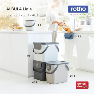 Rotho ALBULA Bio Afvalbakje 3.2L Blauw