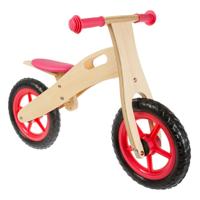 Msg Wooden loopfiets met greep hout 12 inch rood - thumbnail