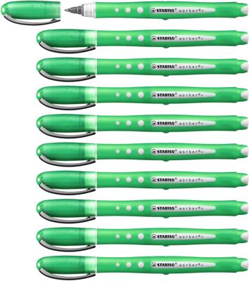 STABILO worker+ colorful, Rollerball, Medium 0.5 mm, doos 10 stuks, groen