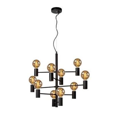 Lucide LEANNE - Hanglamp - Ø 65 cm - 10xE27 - Zwart