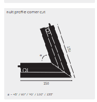 Kreon - Nuit corner cut, 90°, Wit - thumbnail