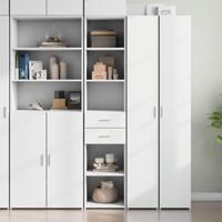 Hoge kast 40x42,5x185 cm bewerkt hout wit - thumbnail