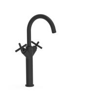 Wastafelmengkraan Tres Mont Blanc Hoog XXL Met Twee Grepen RVS Look - thumbnail