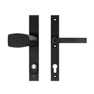 AXA AXA Edge Plus veiligheidsbeslag voordeur rechth. smalschild Wing knop/Blok-kruk PC92 kerntrekbeveiliging SKG3 - aluminium/zwart AXA AXA Edge Plus veiligheidsbeslag voordeur rechth. smalschild Wing knop/Blok-kruk PC92 kerntrekbeveiliging SKG3 - aluminium/zwart