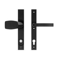 AXA AXA Edge Plus veiligheidsbeslag voordeur rechth. smalschild Wing knop/Blok-kruk PC92 kerntrekbeveiliging SKG3 - aluminium/zwart - thumbnail