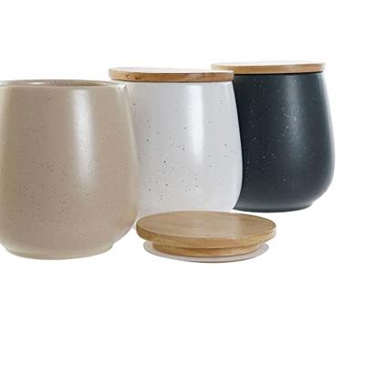 Tin DKD Home Decor Wit Beige Donker grijs 10 x 10 x 13 cm (3 Stuks)