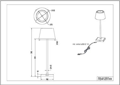 Trio Oplaadbare tafellampSanchez wit - R54126131