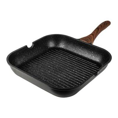 Gusta granito fuerte stone grillpan 28 cm zwart/bruin