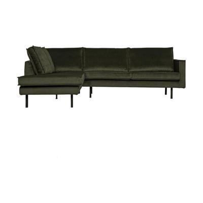 WOOOD Rodeo hoekbank links velvet Donkergroen