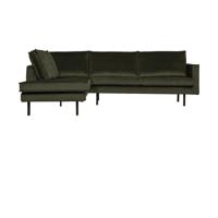 WOOOD Rodeo hoekbank links velvet Donkergroen - thumbnail
