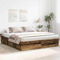 Bedframe zonder matras 200x200 cm bewerkt hout oud hout - thumbnail