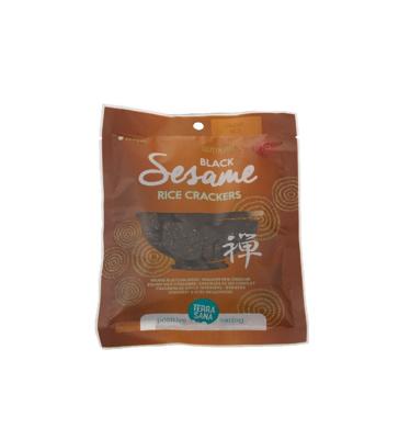 TerraSana Japanse bruine rijstcrackers zwarte sesam bio 60 Gram