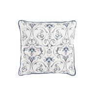 Kussen DKD Home Decor Blauw Wit Vierkant Blommor Neoklassiek 45 x 10 x 45 cm - thumbnail