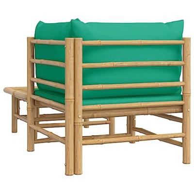 2-delige Loungeset met kussens bamboe groen - thumbnail
