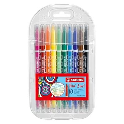 STABILO Trio 2 in 1 viltstift etui 10 STABILO Trio 2 in 1 viltstift etui 10
