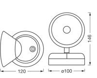 OSRAM HOMELIGHTING NIGHTLUX CONE 830 DIM USB Black 4099854478789 Wandlamp 1.80 W Zwart - thumbnail