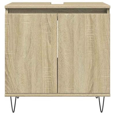 3-delige Badkamermeubelset bewerkt hout sonoma eikenkleurig