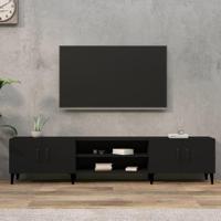 Tv-meubel 180x31,5x40 cm bewerkt hout zwart - thumbnail
