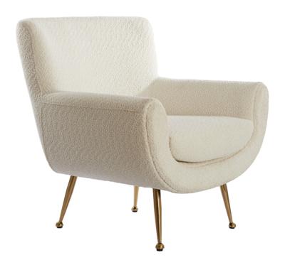 Light & Living Fauteuil 'Vinstra' Bouclé, kleur Wit