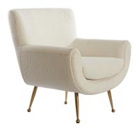 Light & Living Fauteuil 'Vinstra' Bouclé, kleur Wit - thumbnail
